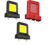 EXTRWORY Paquete de 3 luces LED de trabajo para batería de herramienta eléctrica de 20 V, 21 V, lámpara de salida de 14 W, enchufe ajustable, rojo, negro, naranja, para inspección de camping (3 piezas