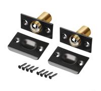 EXTRWORY Pestillo de bola de puerta ajustable con resorte para armario, puertas interiores, kit de herrajes negros (parachoques negros x 2)
