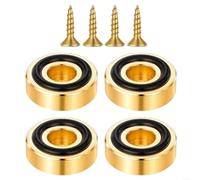 EXTRWORY Pies de tabla de cortar de aluminio dorado, patas de goma con almohadillas de goma antideslizantes para tablas de cortar, muebles o proyectos de gabinete, paquete de 4