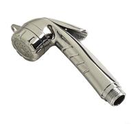EXTRWORY Pulverizador cromado para bidé con botón de inicio/parada, descarga de inodoro de plástico de 1/2 pulgadas, boquilla compacta para caravanas, yates, color plateado