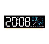 EXTRWORY Reloj LED digital con alarma de hora, fecha, temperatura, temporizador, cronómetro, función de cuenta regresiva, para cocina, gimnasio, rosa (negro azul)