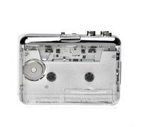 EXTRWORY Reproductor de casete transparente a convertidor de MP3 con sonido estéreo verdadero portátil para WALKMAN para amantes de la música de viaje Metal ABS