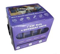 EXTRWORY Rollo de cinta de lijado de óxido de aluminio de 25 mm de ancho con caja extraíble, respaldo de tela flexible para tareas de pulido y molienda de metal, madera, vidrio, piedra, color morado