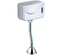 EXTRWORY Sensor infrarrojo táctil para orinario, válvula de agua montada en la pared, material de cobre, predescarga y descarga continua, funciona con pilas AA, acabado plateado para baño público (A