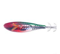 EXTRWORY Señuelo de calamar que brilla en la oscuridad, 95 g, cebo de camarón realista, aparejos de pesca ABS para lubina y calamar, pesca con poca luz, espalda verde (B)