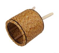 EXTRWORY Soporte de flores de ratán para interiores con soporte triangular para exhibición de plantas de escritorio, soporte para macetas de paja que ahorra espacio para decoración del hogar (C