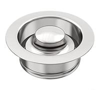 EXTRWORY Tapón de fregadero de acero inoxidable con brida de eliminación de basura para drenaje estándar de 3-1/2 pulgadas, mecanismo de giro de empuje plateado, uso en la cocina