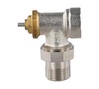EXTRWORY Válvula termostática del radiador del ángulo de latón para la válvula de purga del radiador de detección de temperatura ambiente DN15/DN20 sin cabeza termostática (DN20)