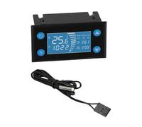 EXTRWORY W-1213 Controlador digital de temperatura con temporizador y sonda de sensor, termostato de refrigeración de calefacción para acuario, incubadora de reptiles, terrario de reptiles, ABS negro