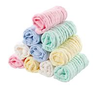 EXTSUD 10PCS Toallitas de Muselina para Bebés Toallas Suaves para Bebés, Recién Nacidos, Toallitas Algodón, 25 x 25cm Multicolor