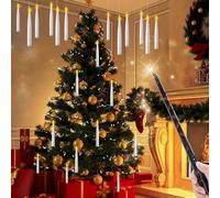 EXTSUD Juego de 12 Velas LED flotantes con mando a distancia, varita mágica, velas colgantes a pilas con llama vacilante para decoración de Halloween, Navidad y boda