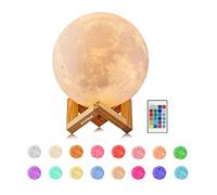 EXTSUD Lámpara de Luna, Luz de Luna LED Nocturna 15cm Luz Nocturna 16 Colores 4 Modos, Perfecto Regalo para Cumpleaños y Fiestas