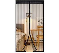 EXTSUD Mosquitera Magnética para Puertas 110 x 220cm Cortina Protección contra Insectos para Puerta de Balcón Sala de Estar Puerta de Patio Pegado sin Taladrar, Negro