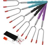 EXTSUD Tenedor de Barbacoa Reutilizable 6PCS Palos de Barbacoa Acero Inoxidable, Ideal para BBQ, Picnic, Camping