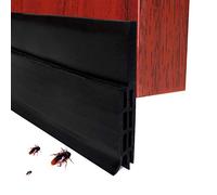 EXTSUD Tira de Sellado Burlete Bajo Puerta Tira Autoadhesiva Silicona para Puerta Aislamiento Acústico/a Prueba de Viento/Anti-Bug de Sellado, 5x200cm Negro