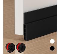 EXTSUD Tira de Sellado Burlete Bajo Puerta Tira Autoadhesiva Silicona para Puerta Aislamiento Acústico/a Prueba de Viento/Anti-bug de Sellado 2 Pack, 5x100cm Negro