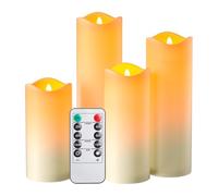 EXTSUD Velas LED impermeables con 4 velas LED sin llama, velas LED para exteriores con mando a distancia, temporizador y batería, para jardín, boda, Navidad, Halloween, fiesta de decoración