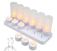 EXTSUD Velas LED sin Llama 12 Velas Recargables Luces Decorativas Velas de Navidad con LED para Fiesta, Navidad, Bar, Cafetería, Casa etc.