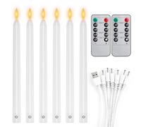 EXTSUD Velas LED sin llama con función de temporizador y mando a distancia, recargables, 100 horas de trabajo, paquete con 6 velas para decoración romántica para habitaciones de boda y fiestas