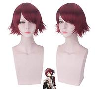 Exusiai Peluca de Cosplay Juego Arknights Pelucas Fiesta de Halloween 40cm Corto Rojo Borgoña Juego de Pelo Sintético Peluca de Cosplay para mujer + gorro de peluca Arknights Exusiai wig 675