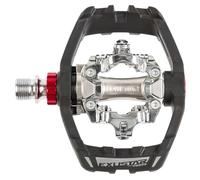 Exustar E-PM825 Pedal MTB, Unisex Adulto, Negro, Plateado, 9/16