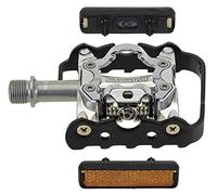 Exustar Half Clipless - Pedal de Ciclismo, tamaño único, Color Plateado/Negro