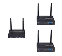 EXVIST Kit Extensor HDMI Inalámbrico con 2 Receptores y Salida VGA, 1080P a 60 FPS, H.265, Alcance de hasta 100 m, Compatible con IR, Transmisión Inalámbrica HDMI/VGA para PC, Laptop, PS4