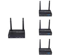 EXVIST Kit Extensor HDMI Inalámbrico con 3 Receptores y Salida VGA, 1080P a 60 FPS, Alcance de hasta 100 m, Compatible con IR, Transmisor Inalámbrico HDMI/VGA para PC, Laptop, PS4