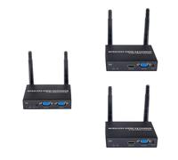 EXVIST Kit Extensor VGA inalámbrico con 2 receptores y Salida HDMI, 1080P a 60 FPS, codificación H.265, Alcance de 200 m, transmisión VGA a HDMI para PC