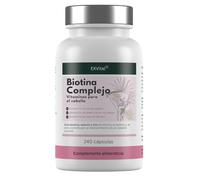 EXVital Complejo de Biotina, vitaminas para el cabello, con extracto de palma enana americana, calabaza y ortiga, 240 cápsulas veganas, enriquecido con selenio y zinc, probado en laboratorio