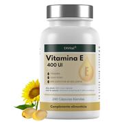 EXVital Vitamina E 400 UI, 240 cápsulas blandas veganas, con D-alfa-tocoferol, vitamina E procedente de girasol, altamente dosificada y probada en laboratorio
