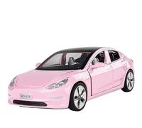 EXYFRUX Coche Modelo a Escala 1:32 For Tesla Model 3, Vehículo Nueva Energía, Modelo Coche Aleación Fundida A Presión, Modelo Vehículo Simulación En Miniatura, Adornos. Vehículos Réplica(Pink)