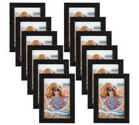 EXYGLO Marcos de Fotos Negros 10x15, Marcos para Cuadros Conjunto de 12 para Decorar Salones, Pasillos, Dormitorios, Oficinas