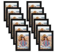 EXYGLO Marcos de Fotos Negros 13x18, Marcos para Cuadros Conjunto de 12 para Decorar Salones, Pasillos, Dormitorios, Oficinas