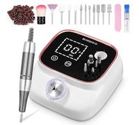 Exyvox Torno Para Uñas Profesional 45000RPM, Lima Electrica Uñas, Velocidad Ajustable,Set de Accesorios para Manicura y Pedicura con Brocas de Cerámica, para Uso Doméstico y Salones de Uñas