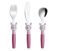 Exzact - Cubertería infantil (acero inoxidable, 3 piezas: 1 tenedor, 1 cuchillo, 1 cuchara (3)