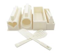 Exzact Kit de Fabricación de Sushi - Set de 10 Piezas con Moldes para Rollos de Arroz - 5 Formas Únicas - Herramientas de Cocina DIY Fáciles de Usar