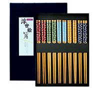 EXZACT set regalo de palillos 10 pares bambú reutilizable japonés estilo