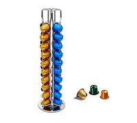 Exzact Soporte para cápsulas de café, compatible con cápsulas Nespresso Classic (40 piezas) - estante giratorio de torre de cápsulas de café