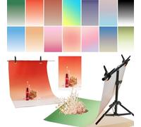 Exzycke 7 Piezas de Papel de Producto de Mesa con Soporte, Fondos de fotografía pequeños, Fondo de Fotos de Doble Cara, 22 x 34 Pulgadas, sin Costuras, Accesorios de Papel Plano para Alimentos, Joyas