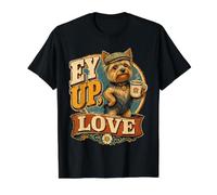 EY Up Love Yorkshire Terrier Vintage Divertido Humor Camiseta gráfica económica