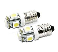 EY10 - 2 bombillas LED SMD con casquillo E10 - Iluminación para bicicleta e interior del coche - Blanco, rojo, azul, verde, amarillo - CA 4-6 V