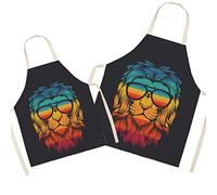 Eyands Delantal a juego de león para padres e hijos para cocinar, pintar, jardinería