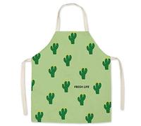 Eyands Delantal de cocina para niños - delantal de cocina de lino con motivo bonito, delantal de cocina con pintura de jardinería, Cactus, environ 45 x 56 cm