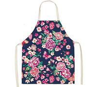 Eyands Delantal de flores para niños para cocinar y hornear - Delantal de cocina de lino con diseño lindo para niños, delantal de jardinería con pintura de cocina para niños y niñas