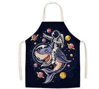 Eyands Delantal para niños Space Man para cocinar y hornear - Delantal de cocina de lino con diseño lindo para niños, delantal de jardinería con pintura de cocina para niños y niñas