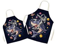 Eyands Space Man - Delantal a juego para padres e hijos para cocinar, pintar, jardinería
