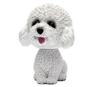 Eyccier Dog Bobblehead Lifelike & Adorable 2.4x3.7 Teddy Bear White Bobble Head Autoadhesivo Bobbleheads Decorativo para el Tablero de automóviles.