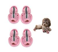 Eyccier Sandalias para Perros de Verano Zapatos de Malla de Malla Transpirable Zapatos de Cachorro para pavimento Caliente Protectores de Patas Suaves para Perros pequeños tamaño Rosa 3.