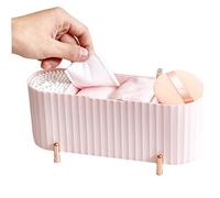 Eyccier Soporte de Almohadilla de algodón con Cubierta Transparente Organizador de algodón de Caja de Escritorio Desktop Anti-Pad Pad Dispenser Beauty Browup Broter...